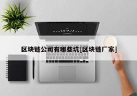 区块链公司有哪些坑[区块链厂家]